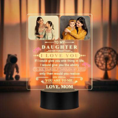 Daughter UV Print Lamp with Warm White Light Gift for Daughter from Mom & Dad